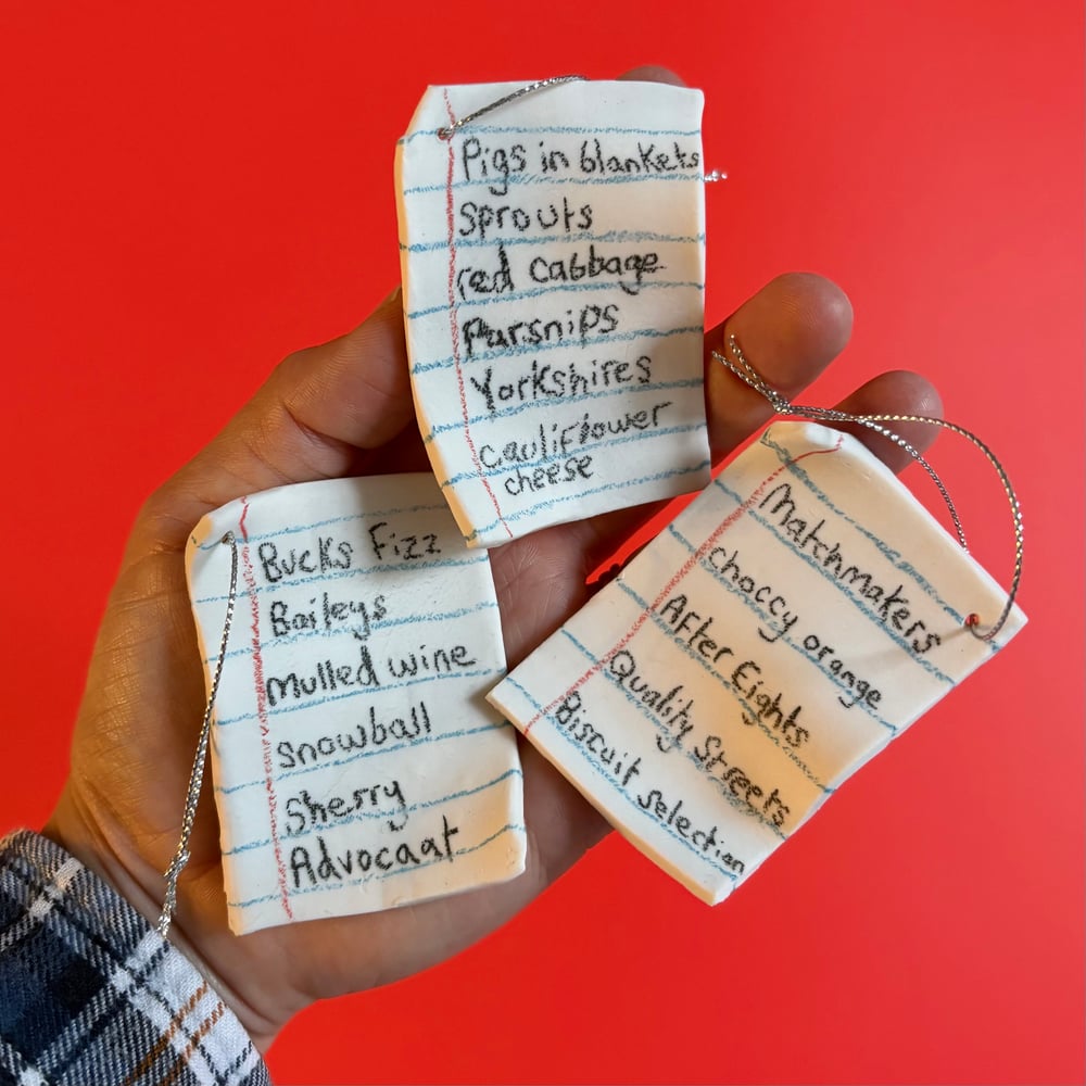 Image of Porcelain Xmas Shop List 