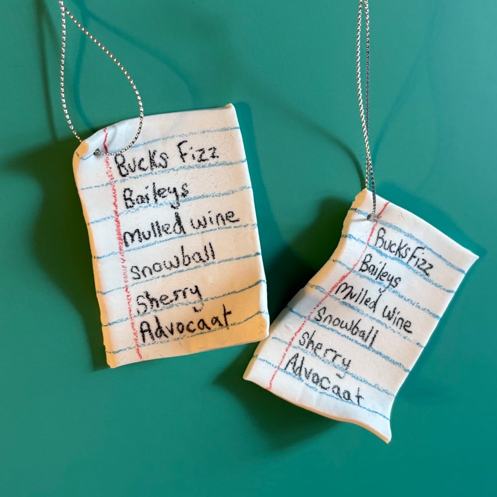 Image of Porcelain Xmas Shop List 