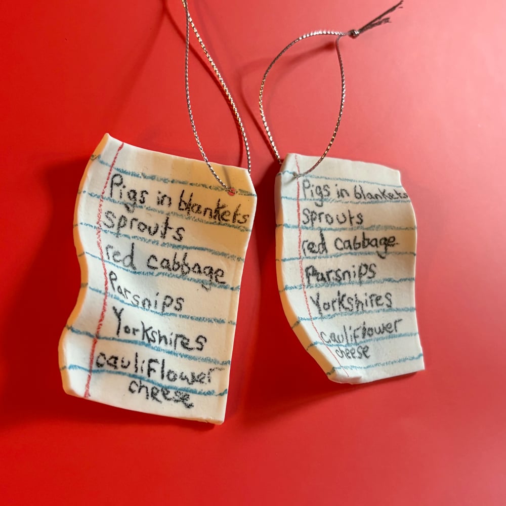 Image of Porcelain Xmas Shop List 