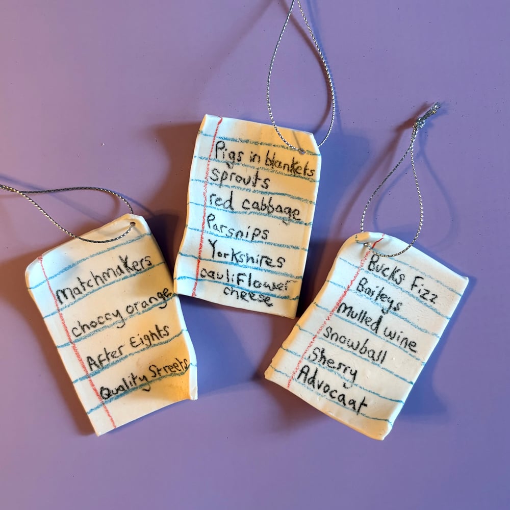 Image of Porcelain Xmas Shop List 