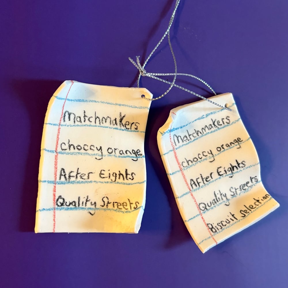 Image of Porcelain Xmas Shop List 