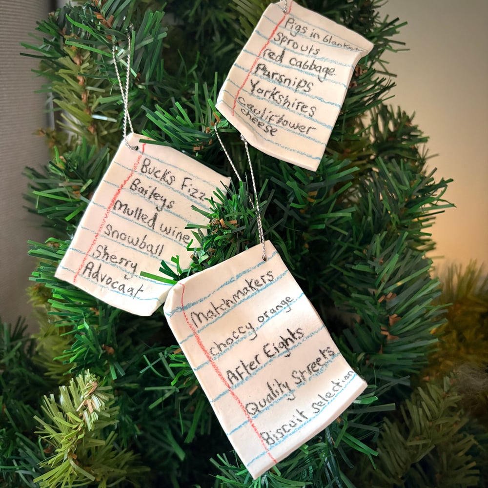 Image of Porcelain Xmas Shop List 