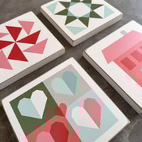 Image 4 of HEARTFELT  {4-Seasons Barn Quilt Collection} - 6" Mini Barn Quilt