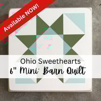 Image 1 of OHIO SWEETHEARTS  {4-Seasons Barn Quilt Collection} - 6" Mini Barn Quilt