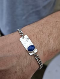 Image 1 of Mens Bracelet - Lapis Lazuli Gemstone with Wave