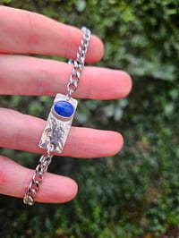 Image 4 of Mens Bracelet - Lapis Lazuli Gemstone with Wave