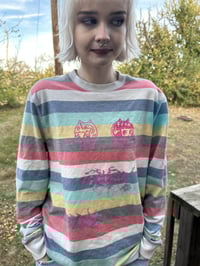 Image 1 of striped cats sweater