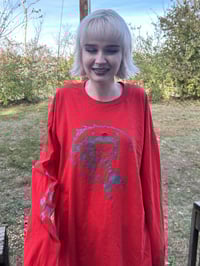 Image 2 of longsleeve red kitty reaper tee