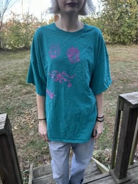 Image 2 of teal cats shirt
