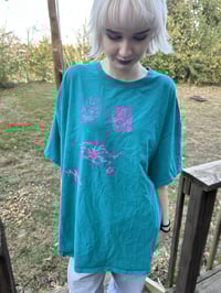 Image 1 of teal cats shirt