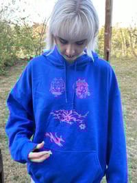 Image 2 of blue cats hoodie