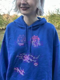 Image 3 of blue cats hoodie