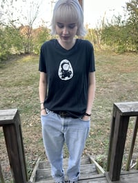 Image 2 of sad cat v neck tee