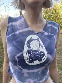 Image 2 of sad cat tie dye ribbed tank