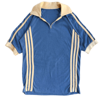 Image 1 of 70's Striped 2-Tone Zip Polo - M