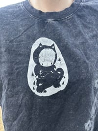 Image 3 of sad cat + sigil acid wash shirt