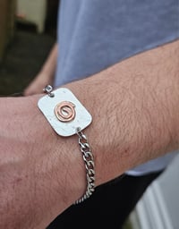 Image 3 of Mens Bracelet  - with Copper Swirl 