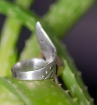 Image 3 of 'telos: no.13' Recycled silver and 9ct ring with Garnet and Sapphire