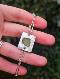 Image 5 of Mens Bracelet - Green Cornish Seaglass 