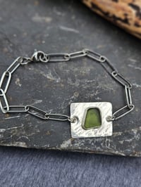 Image 6 of Mens Bracelet - Green Cornish Seaglass 