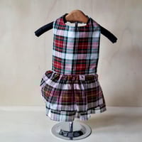 Image 1 of Apron Dress - Red, White, Green Tartan