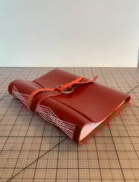 Image 1 of Red Leather Wrap Journal