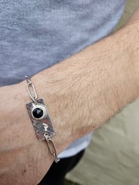 Image 1 of Mens Bracelet - Green Moss Agate Gemstone 