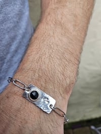 Image 4 of Mens Bracelet - Green Moss Agate Gemstone 