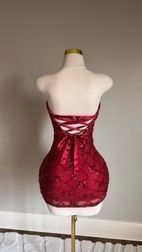 Image 5 of Elle satin bow mini dress