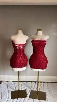 Image 1 of Elle satin bow mini dress