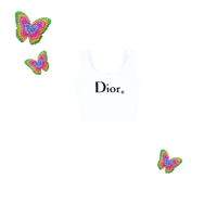 Image 1 of CANDY DIORHINESTONE WHITE SHORT TANK TOP