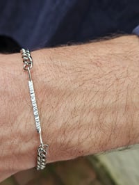 Image 1 of Mens Bracelet  - Bar of Silver 