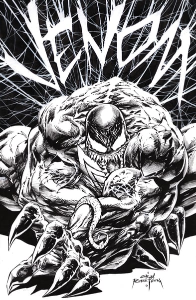 Image of VENOM ORIGINAL ART PIN-UP BY SHELBY ROBERTSON 11" x 17"
