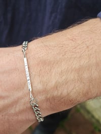 Image 5 of Mens Bracelet  - Bar of Silver 