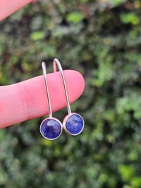 Image 1 of Dangly hook Earrings - Sodalite Gemstone Earrings 
