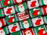 Image 1 of Santa, Stocking & A Merry Christmas chocolate nuggets