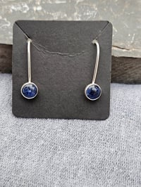 Image 8 of Dangly hook Earrings - Sodalite Gemstone Earrings 