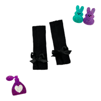 Image 1 of CANDY BLACK BOW BALLET SOCKS