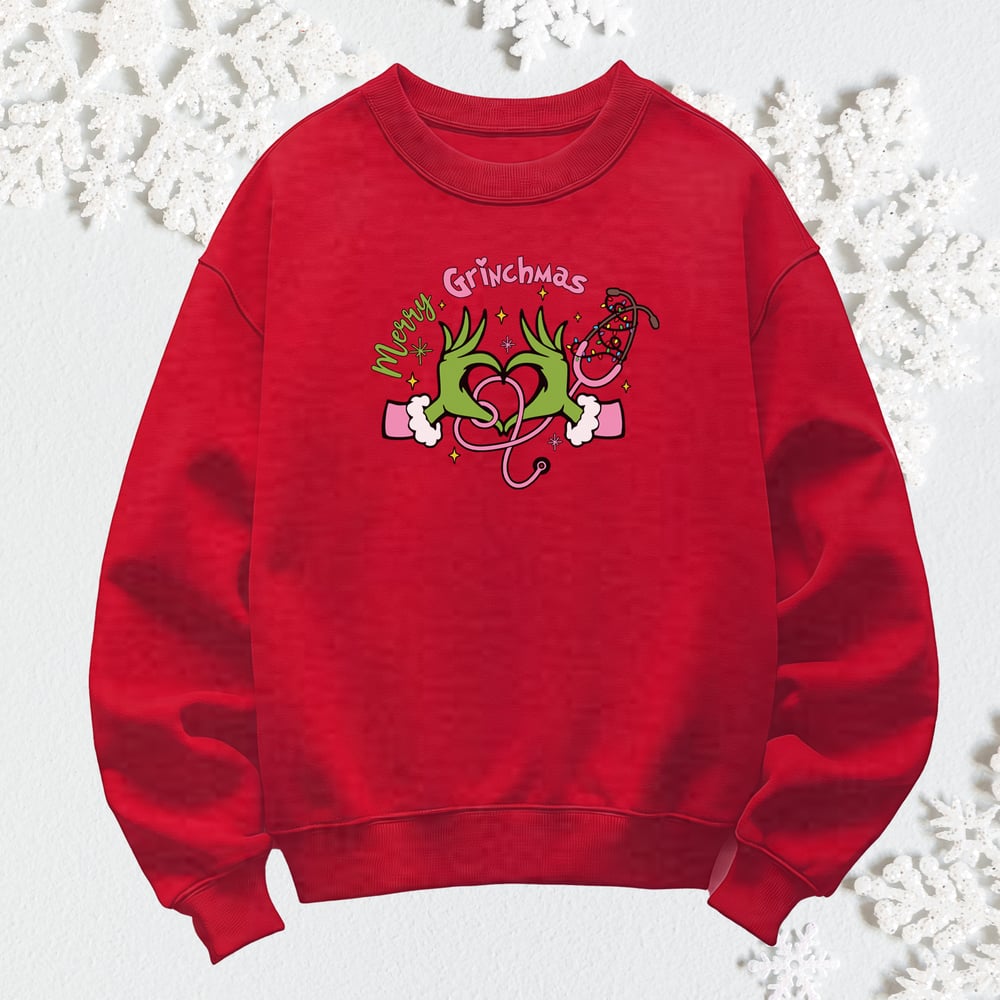 Image of NURSE GRINMAS CREWNECK SWEATER