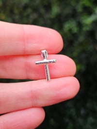 Image 3 of Mens Stud Earring - Cross 