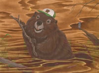 Image 1 of "Wild Foodies- Beaver and Woodpecker" Original Painting