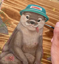 Image 2 of "Wild Foodies- Otter" Original Painting