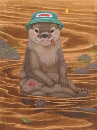 Image 1 of "Wild Foodies- Otter" Original Painting
