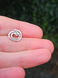 Image 2 of Mens Stud Earring - Sterling Silver Swirl 
