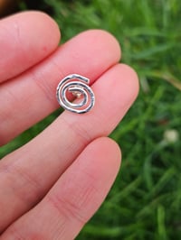 Image 1 of Mens Stud Earring - Sterling Silver Swirl 