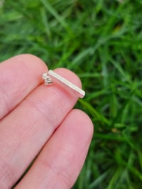 Image 1 of Mens Stud Earring - Bar of Silver 