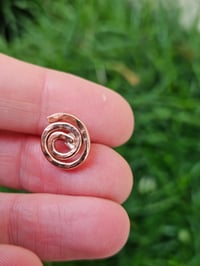 Image 1 of Mens Stud Earring - Copper Swirl 