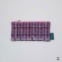 Image 3 of Handwoven and handmade Blue and Pink fancy tweed pencil case variations