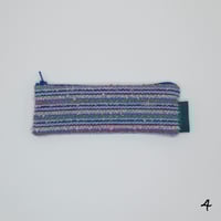 Image 5 of Handwoven and handmade Blue and Pink fancy tweed pencil case variations
