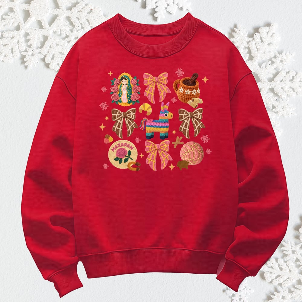 Image of MEXICAN NAVIDAD COLLAGE CREWNECK SWEATER